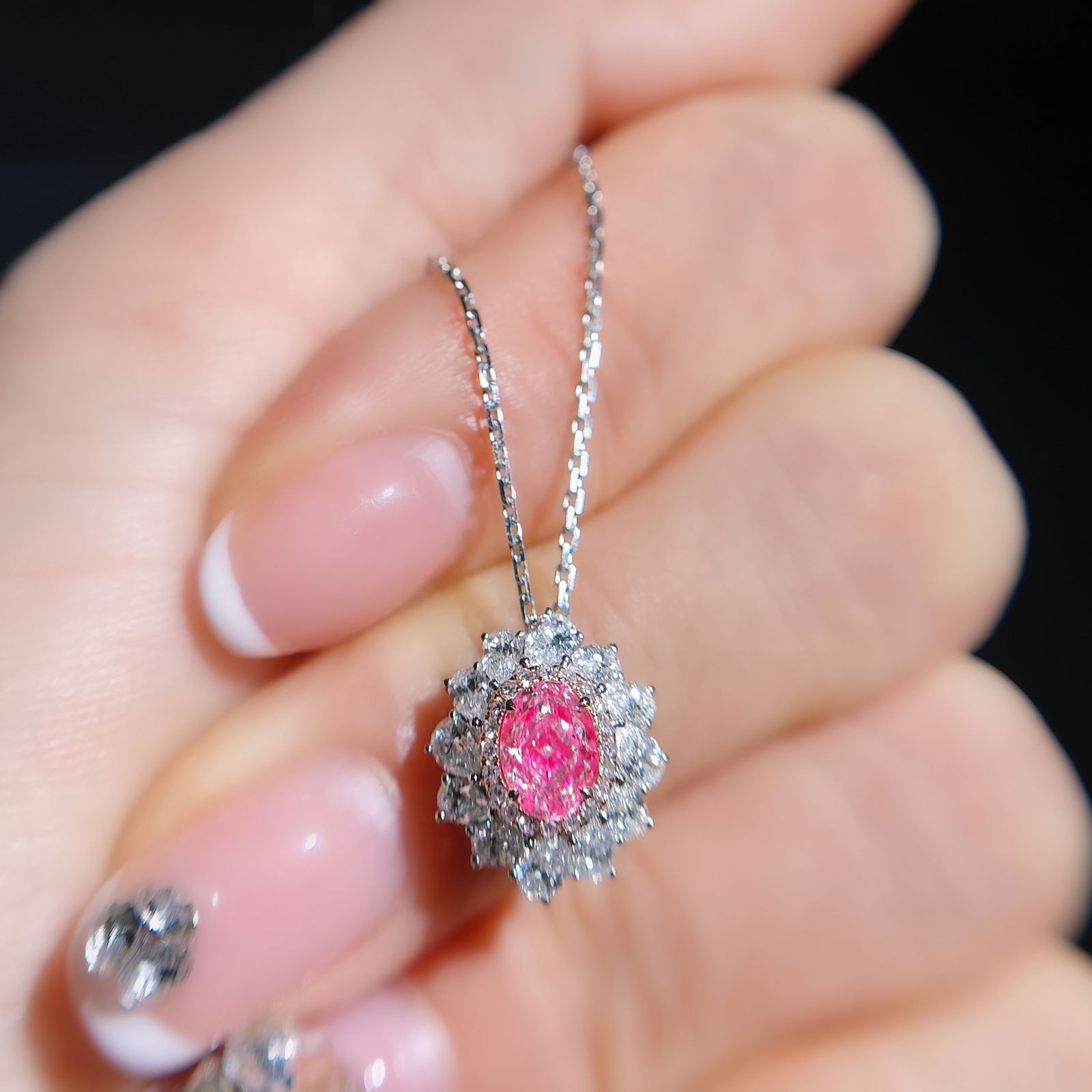 14k Gold 1.29 Ctw Natural Pink Diamond & Diamond Ring/pendant( Without Chain ) - 3