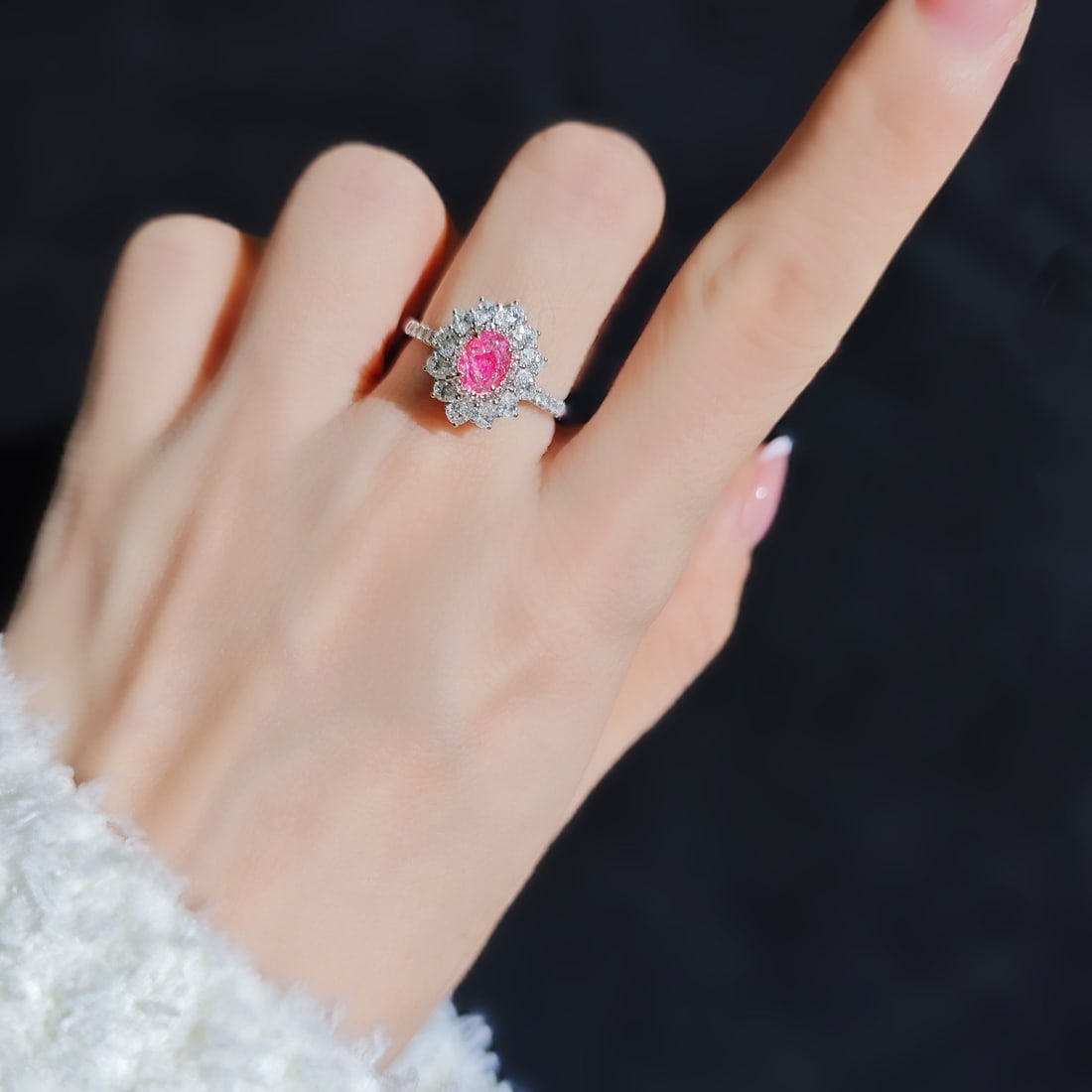 14k Gold 1.29 Ctw Natural Pink Diamond & Diamond Ring/pendant( Without Chain ) - 5