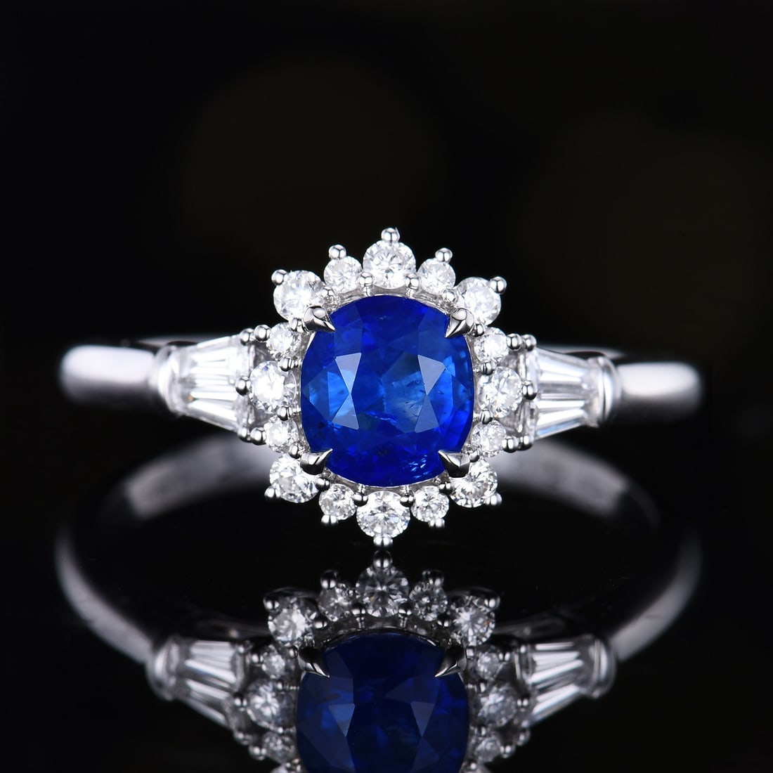 14k Gold 1.34 Ctw Natural Sapphire & Diamond Ring (1 of 6)