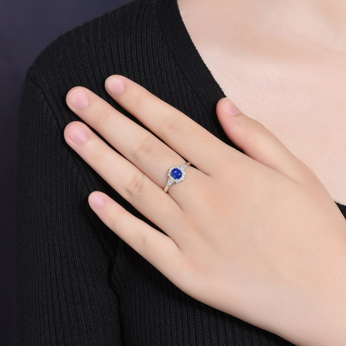 14k Gold 1.34 Ctw Natural Sapphire & Diamond Ring - 2