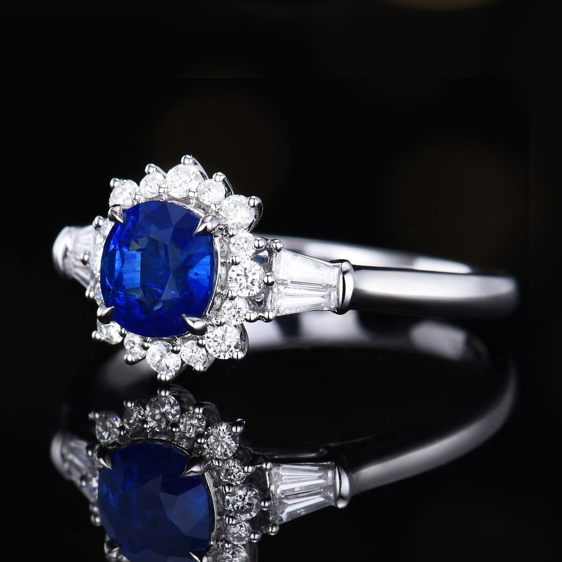 14k Gold 1.34 Ctw Natural Sapphire & Diamond Ring - 3