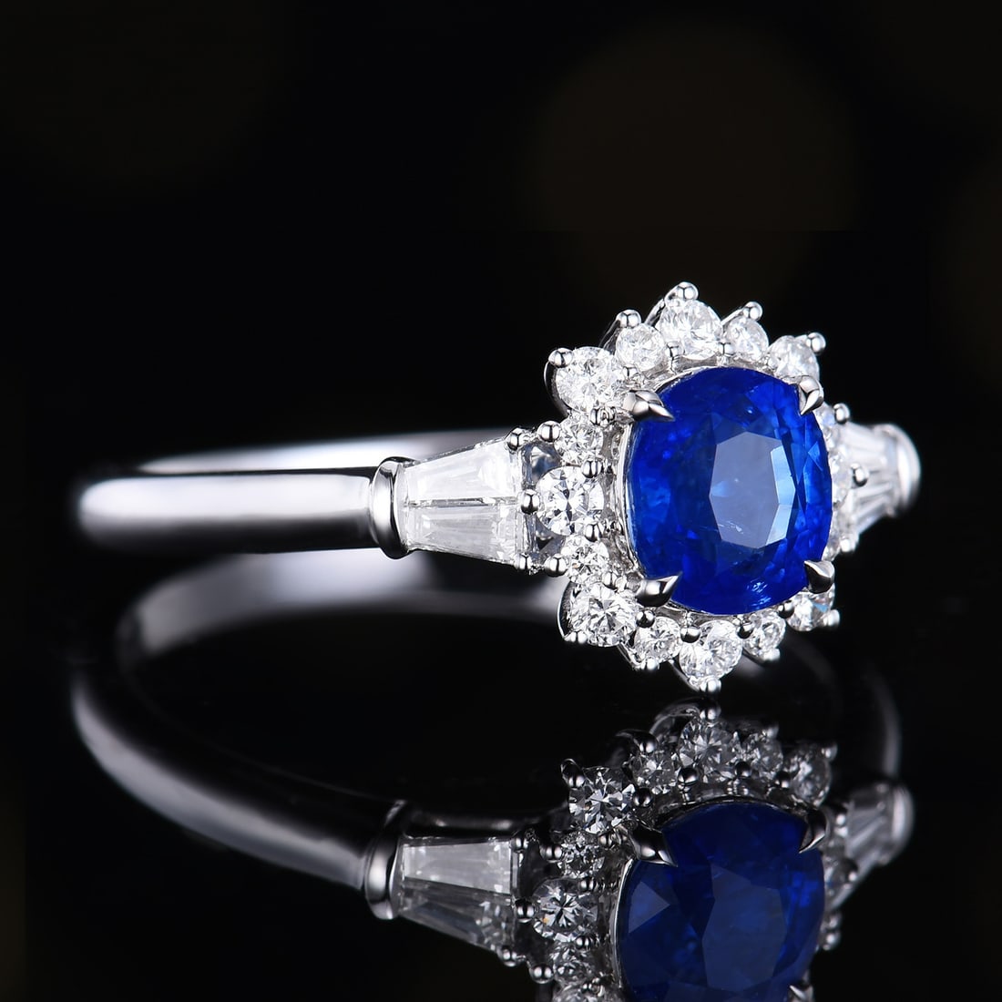 14k Gold 1.34 Ctw Natural Sapphire & Diamond Ring - 5