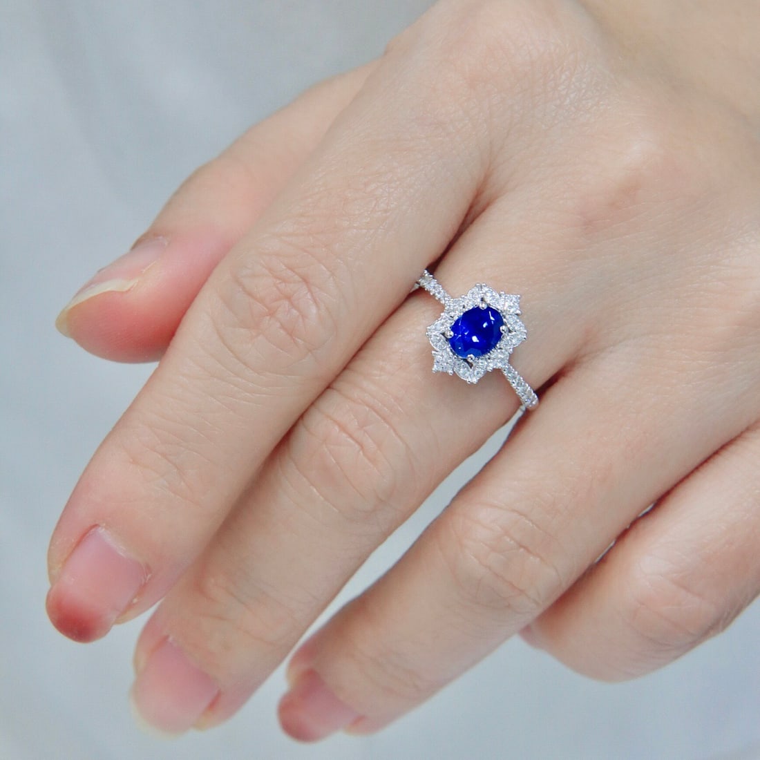 14k Gold 1.18 Ctw Natural Sapphire & Diamond Ring - 5