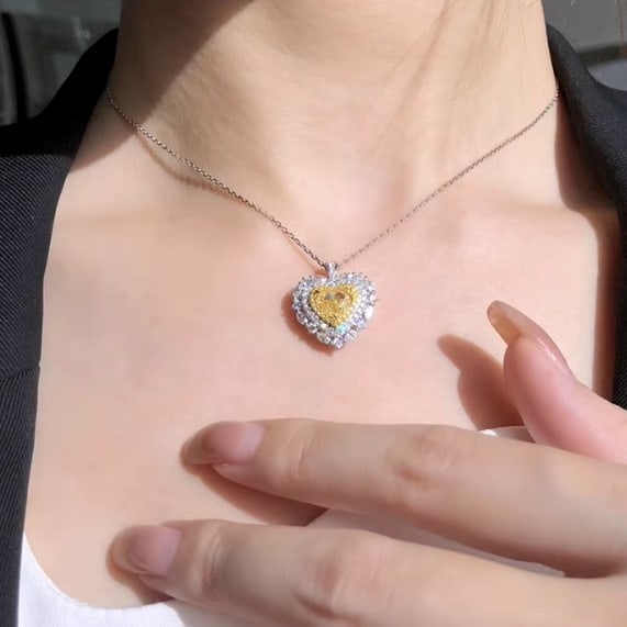 14k Gold 1.95 Ctw Natural Yellow Diamond & Diamond & Cocktail Ring/pendant - 6