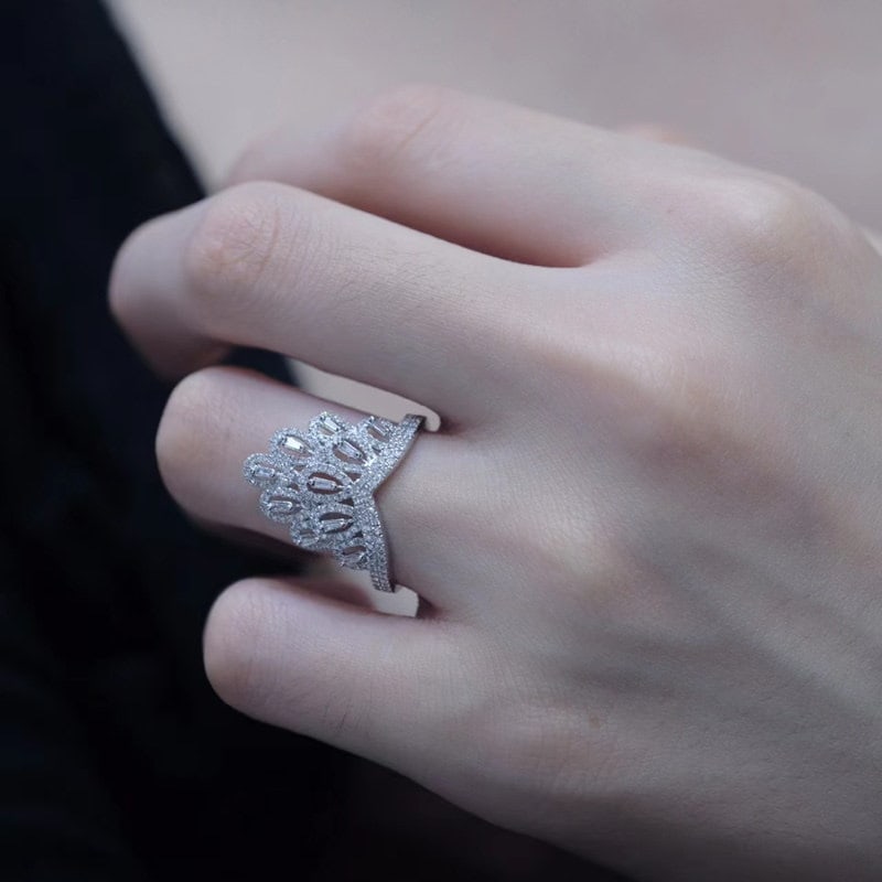 14k Gold 0.75 Ct Natural H Diamond Ring - 6