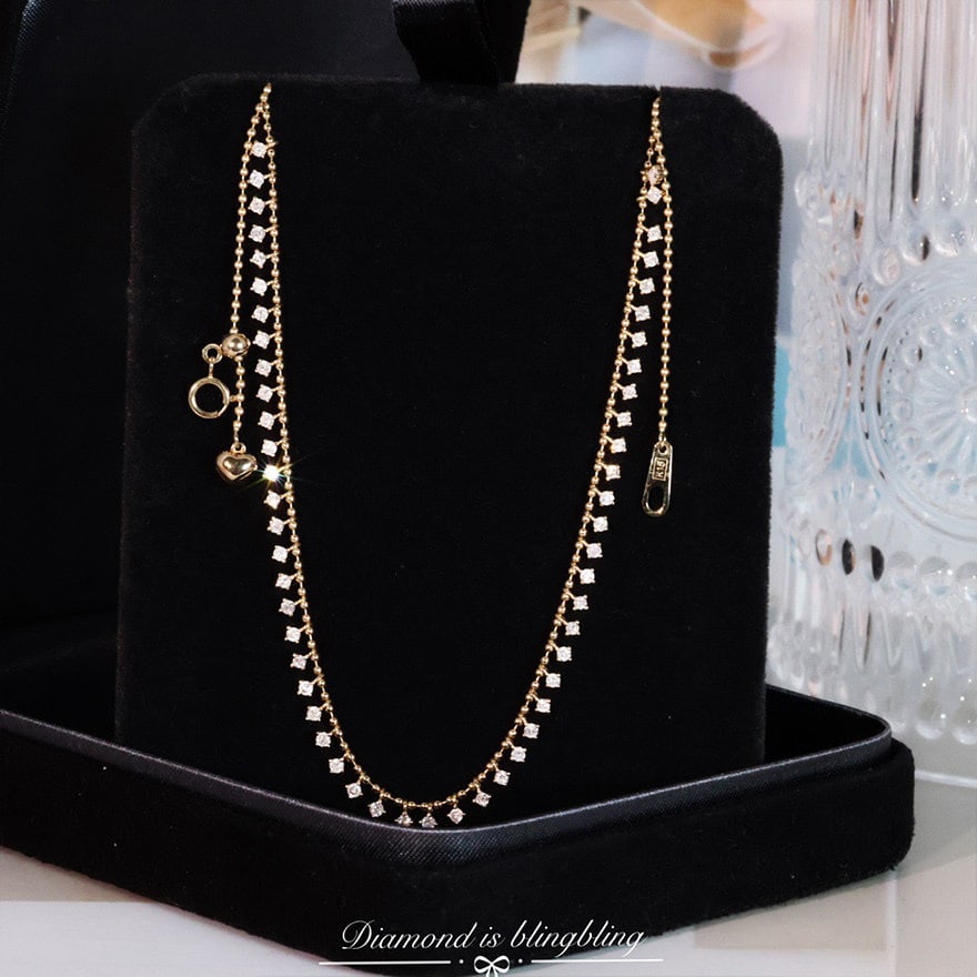 14k Gold 1 Ct Natural H Diamond Necklace - 7