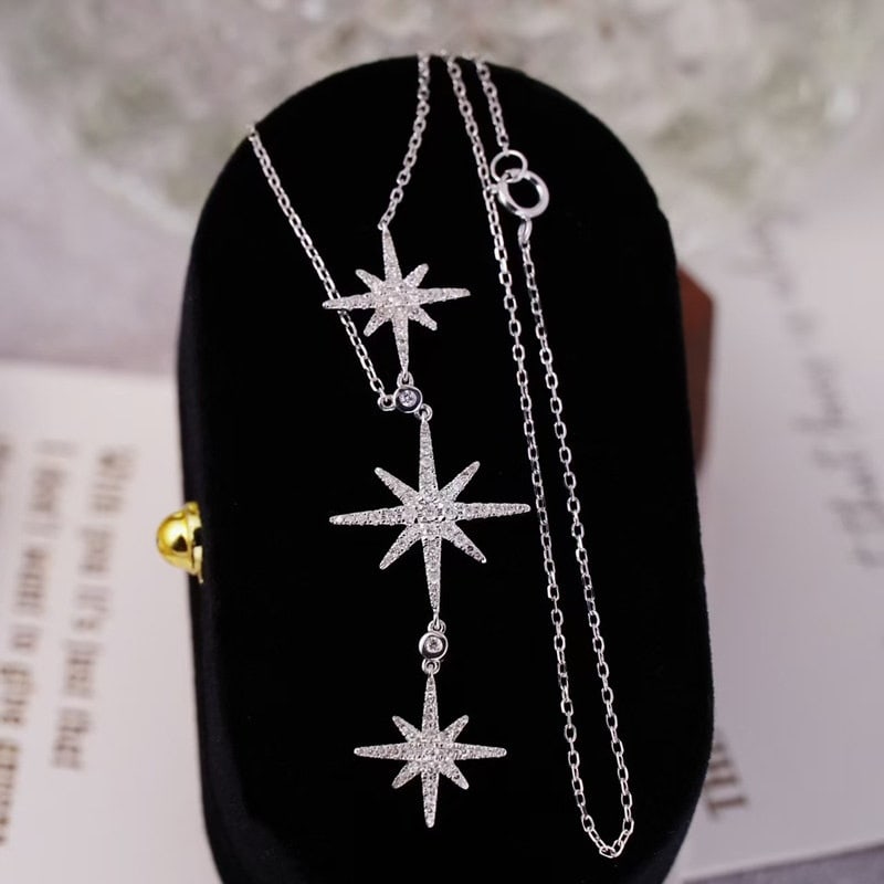 14k Gold 0.43 Ct Natural H Diamond Necklace - 2