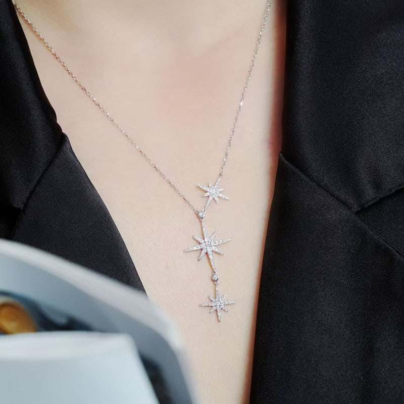 14k Gold 0.43 Ct Natural H Diamond Necklace - 5