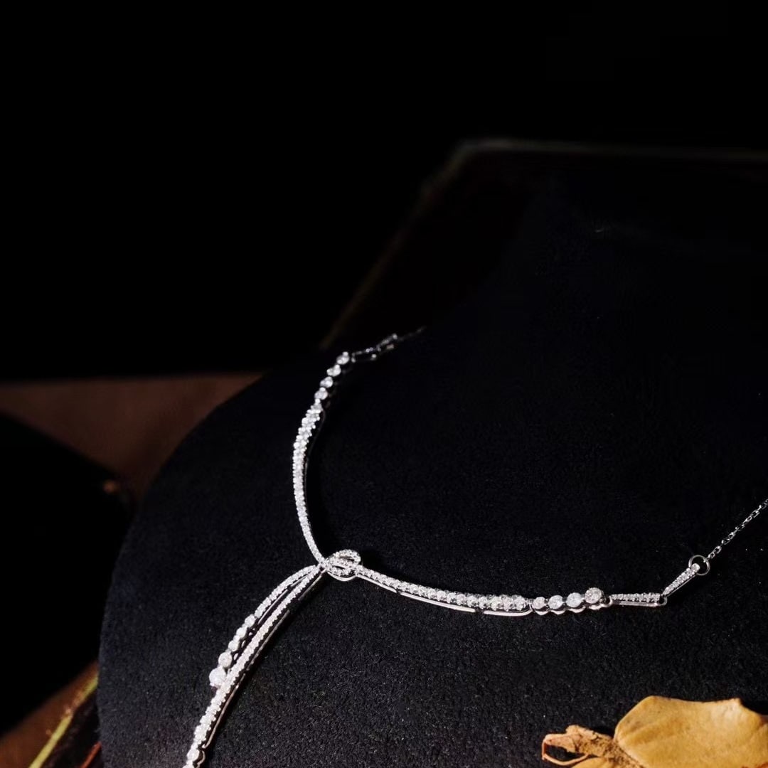 14k Gold 1.46 Ct Natural H Diamond Necklace - 5