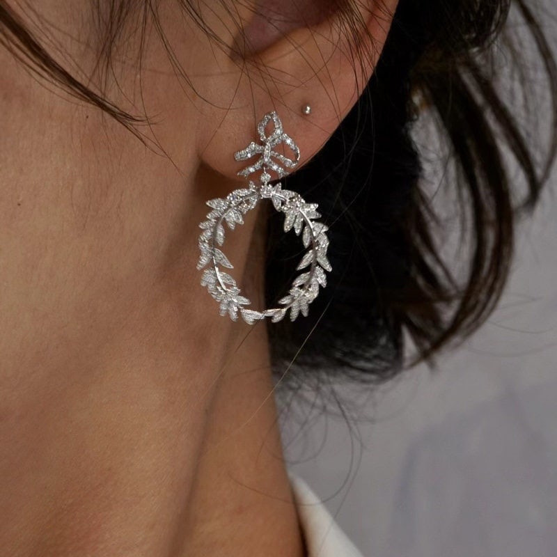 14k Gold 1.1 Ct Natural H Diamond Earrings - 3