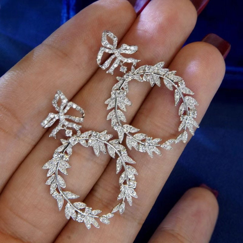 14k Gold 1.1 Ct Natural H Diamond Earrings - 6