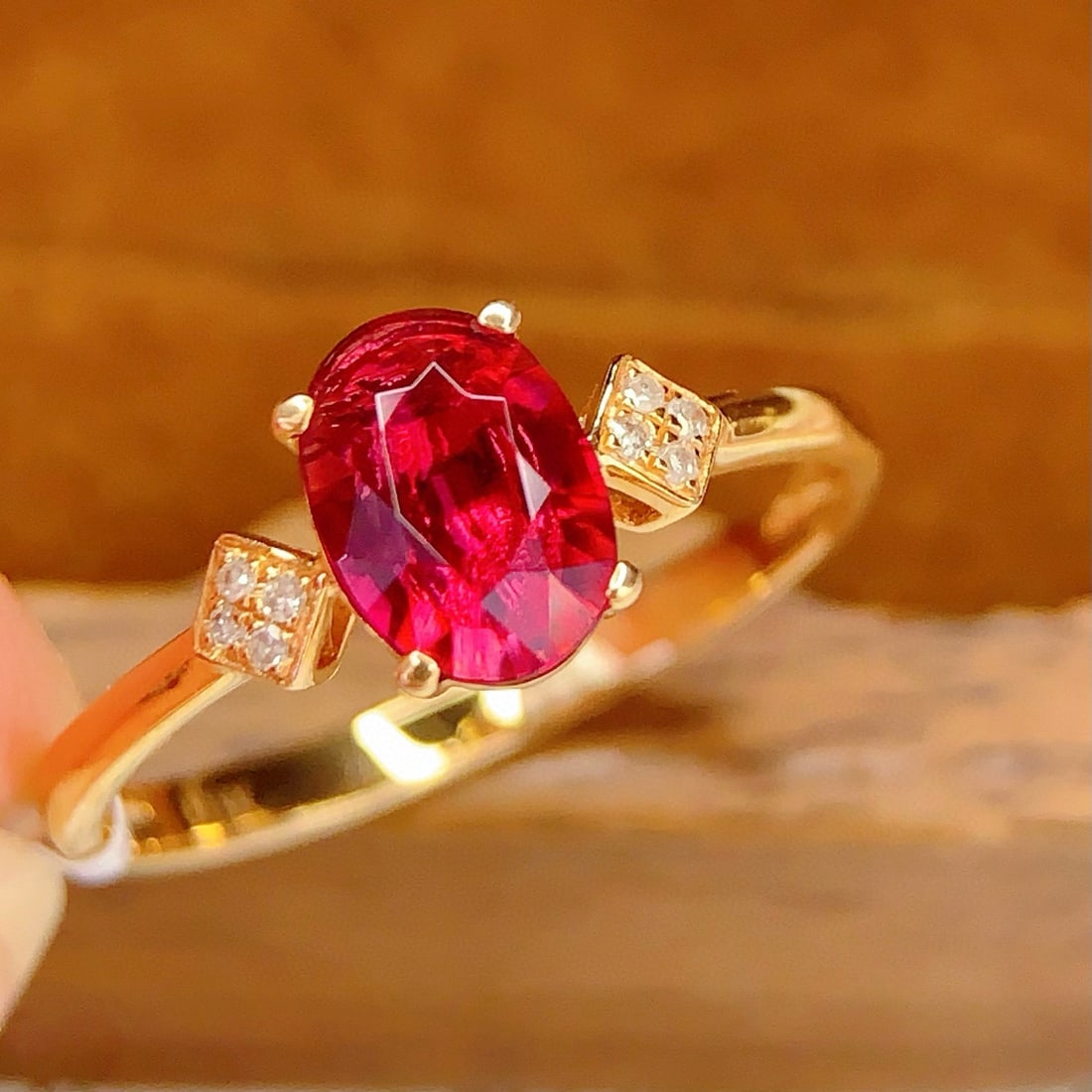 14k Gold 1.3 Ct Natural Tourmaline & Diamond Ring - 3