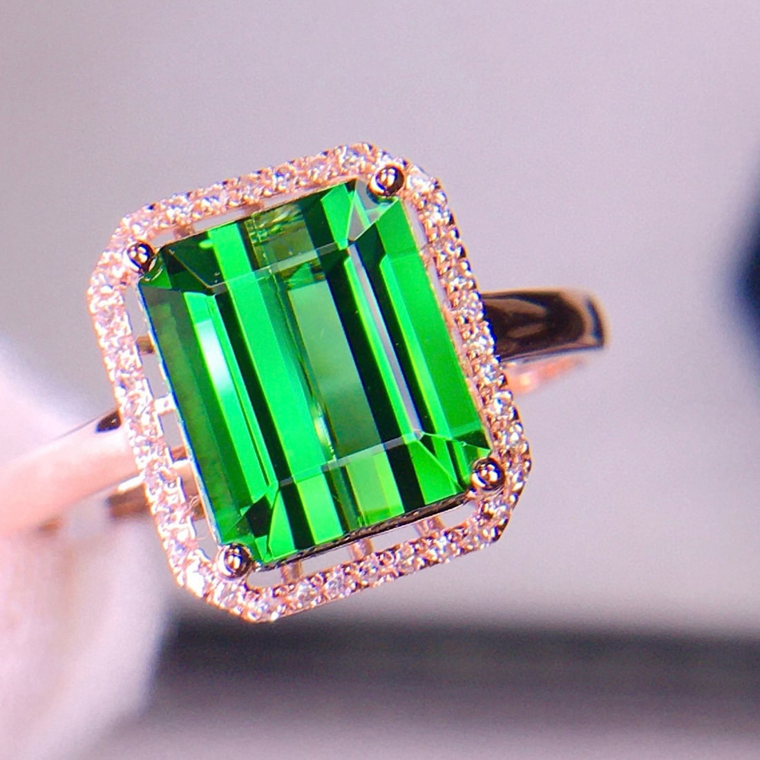 14k Gold 3.36 Ct Natural Tourmaline & Diamond Ring - 3