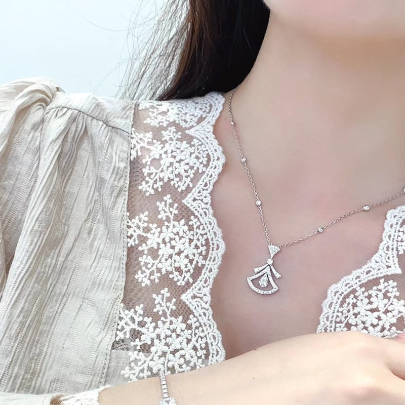 14k Gold 0.95 Ctw Natural H Diamond Necklace - 6