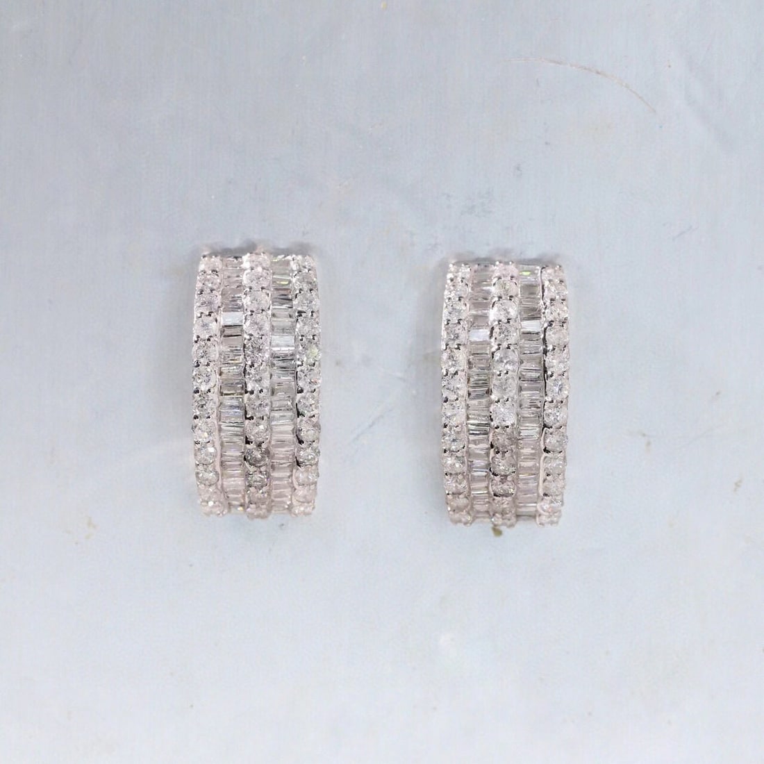 14k Gold 1.7 Ct Natural H Diamond Earrings - 4