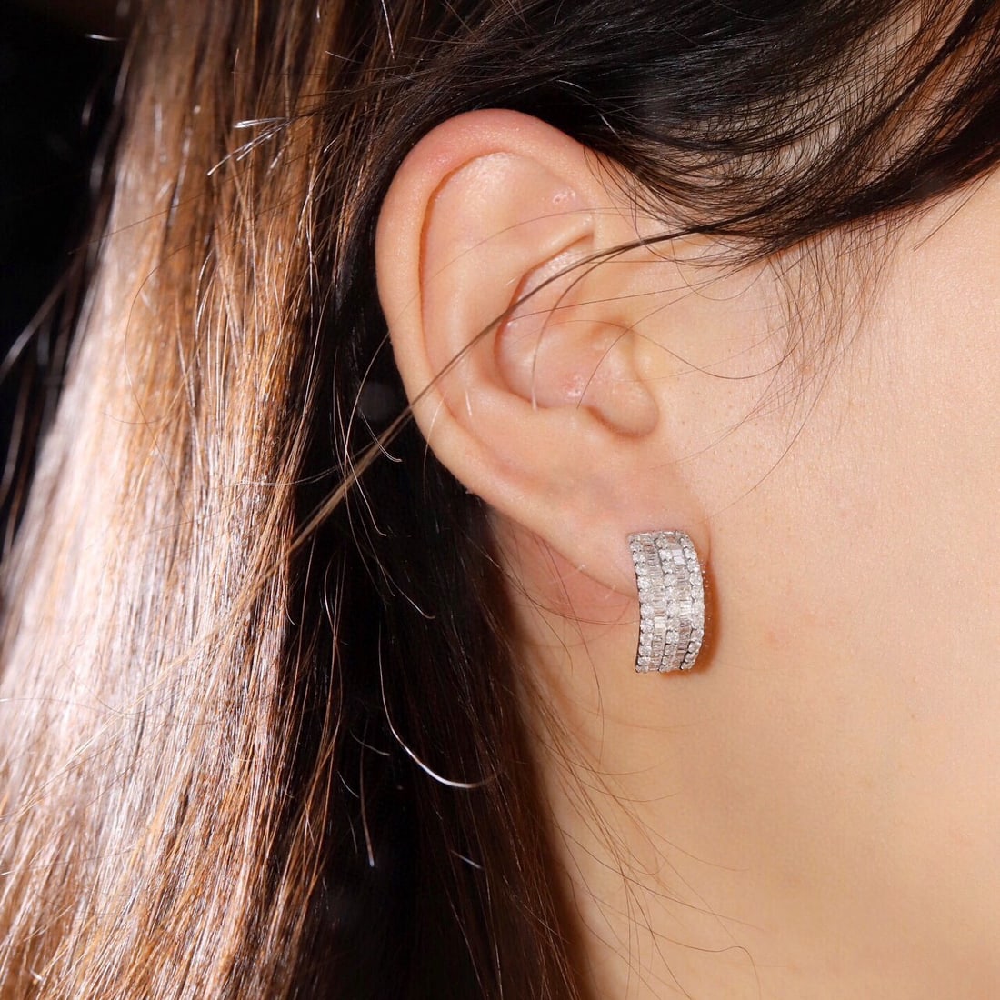 14k Gold 1.7 Ct Natural H Diamond Earrings - 8