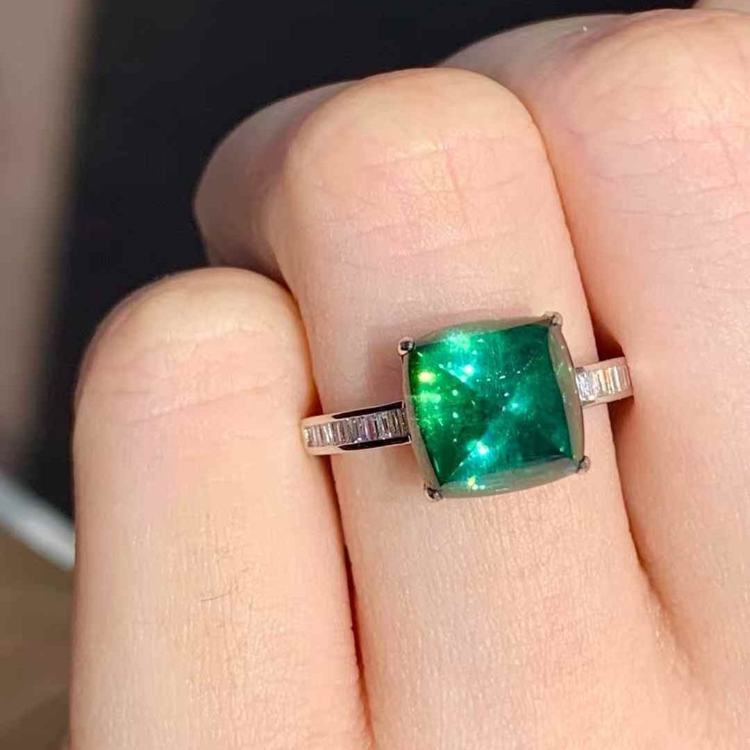 14k Gold 4.75 Ct Natural Tourmaline & Diamond Ring - 2