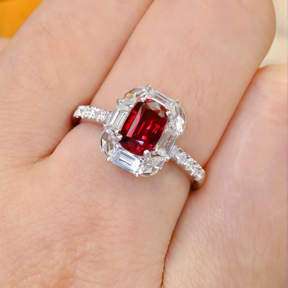 14k Gold 1.52 Ctw Natural Ruby & Diamond Ring - 5