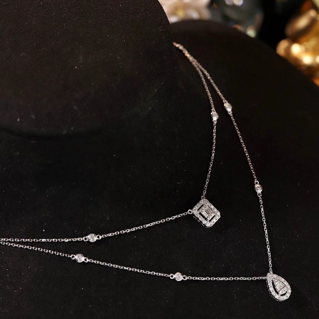 14k Gold 0.58 Ct Natural H Diamond Necklace - 3