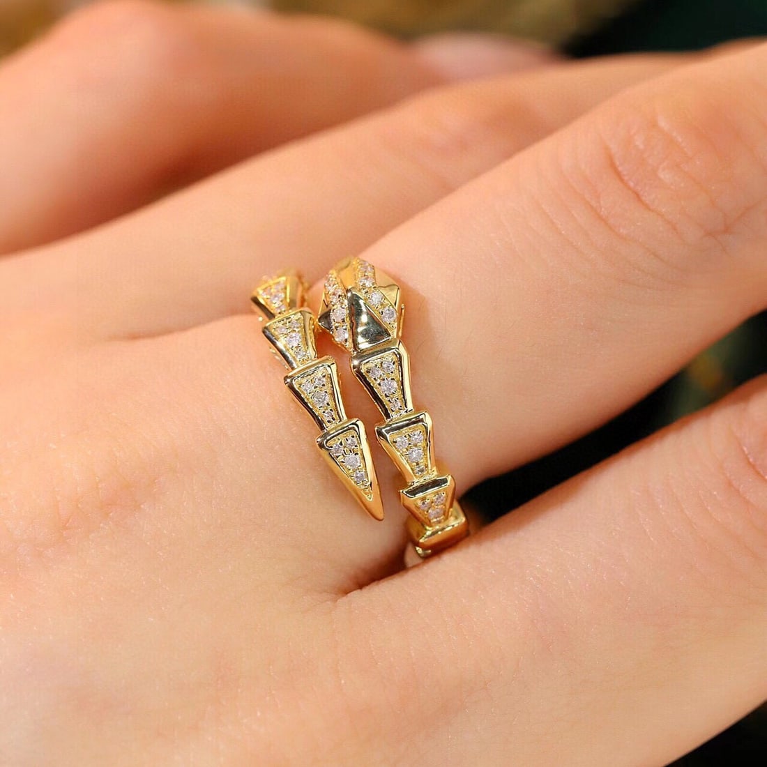 14k Gold 0.18 Ct Natural H Diamond Ring - 8