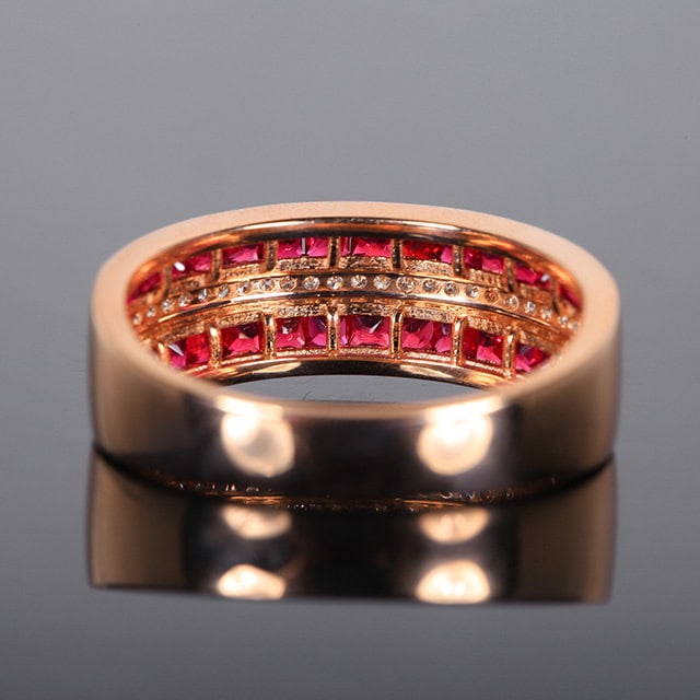 14k Gold 1.18 Ctw Natural Ruby & Diamond Ring - 4