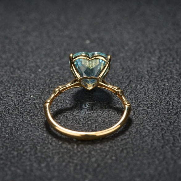 14k Gold 2.93 Ct Natural Aquamarine Ring - 6