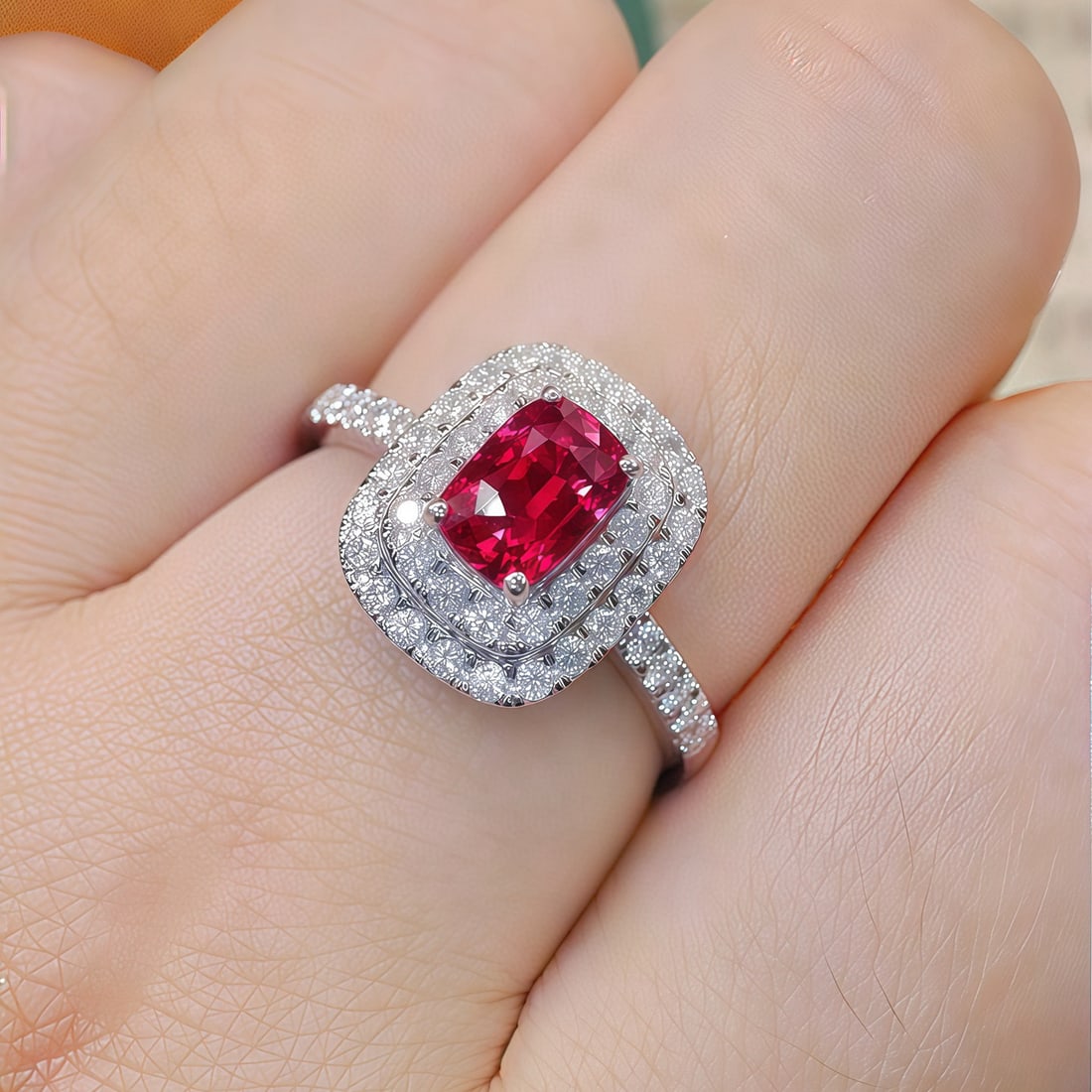 14k Gold 1.50 Ctw Natural Ruby & Diamond Ring - 5