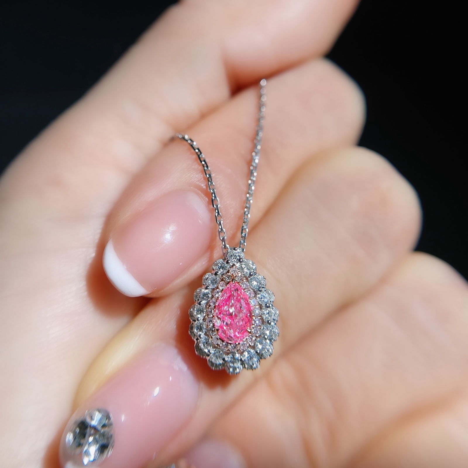 14k Gold 1.00 Ctw Natural Pink Diamond & Diamond Ring/pendant( Without Chain ) - 3