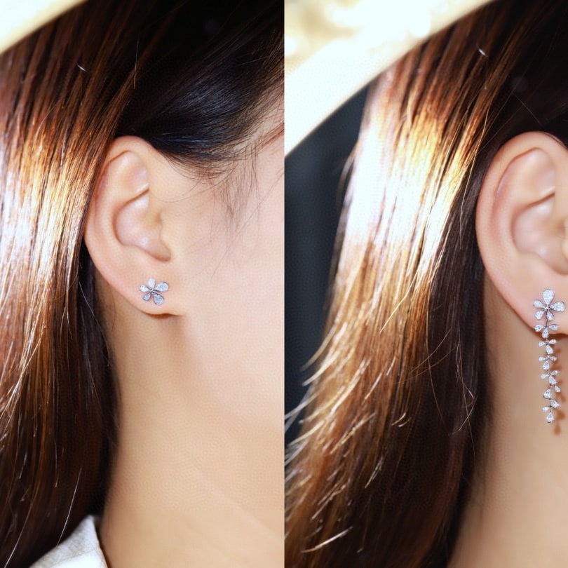 14k Gold 0.4 Ct Natural H Diamond Earrings - 8