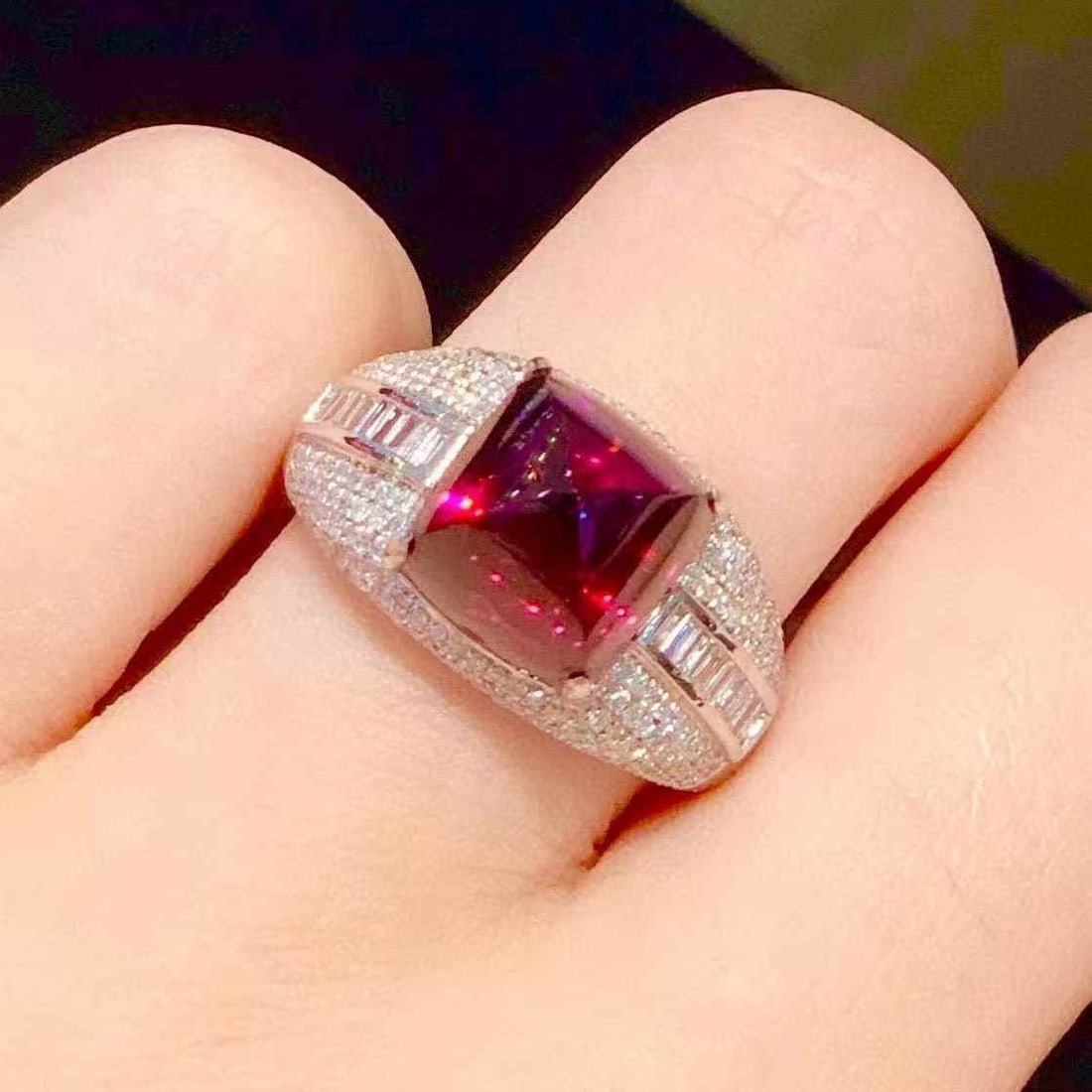 14k Gold 5.6 Ct Natural Tourmaline & Diamond Ring - 4