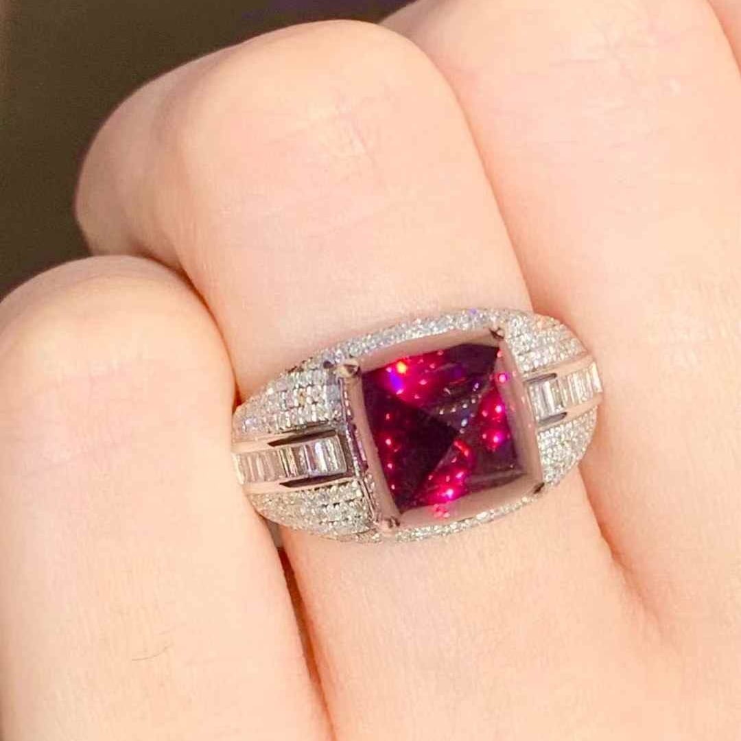 14k Gold 5.6 Ct Natural Tourmaline & Diamond Ring - 6