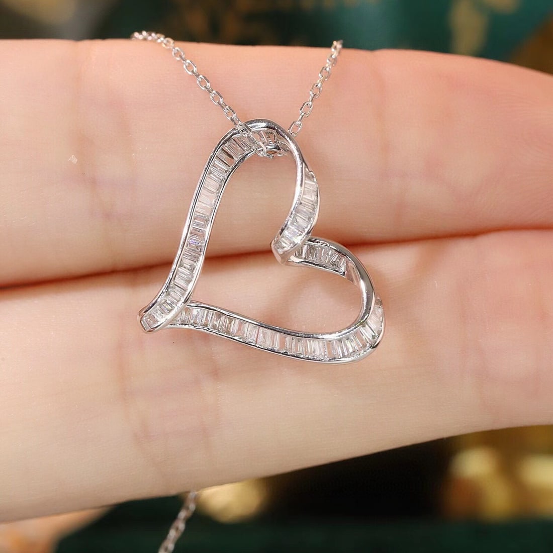 14k Gold 0.32 Ct Natural H Diamond Necklace - 4