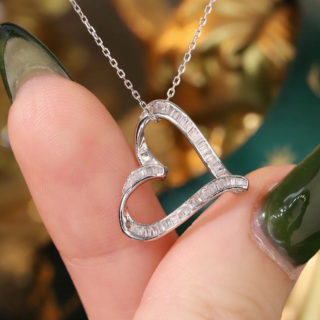 14k Gold 0.32 Ct Natural H Diamond Necklace - 5