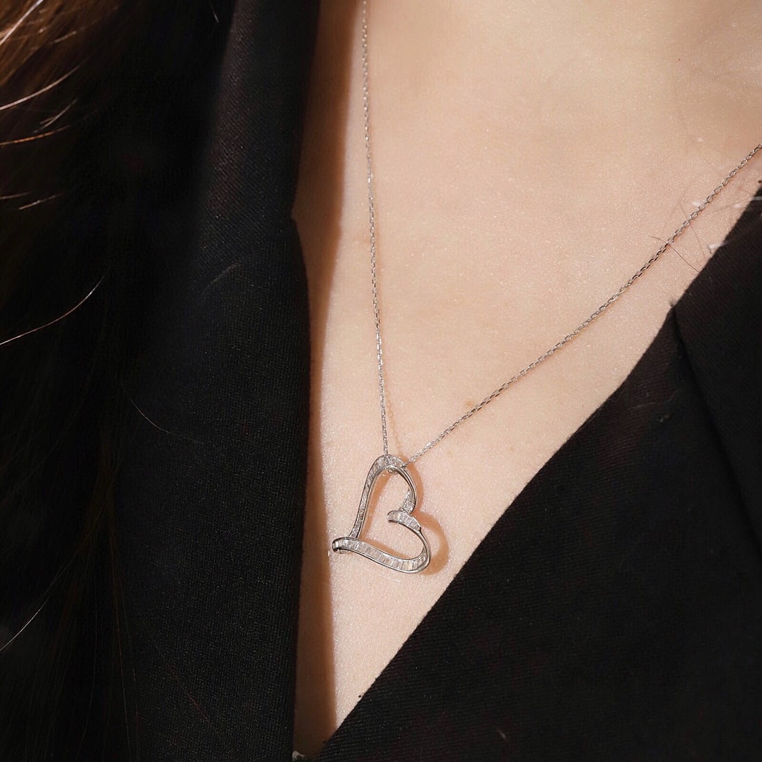 14k Gold 0.32 Ct Natural H Diamond Necklace - 7