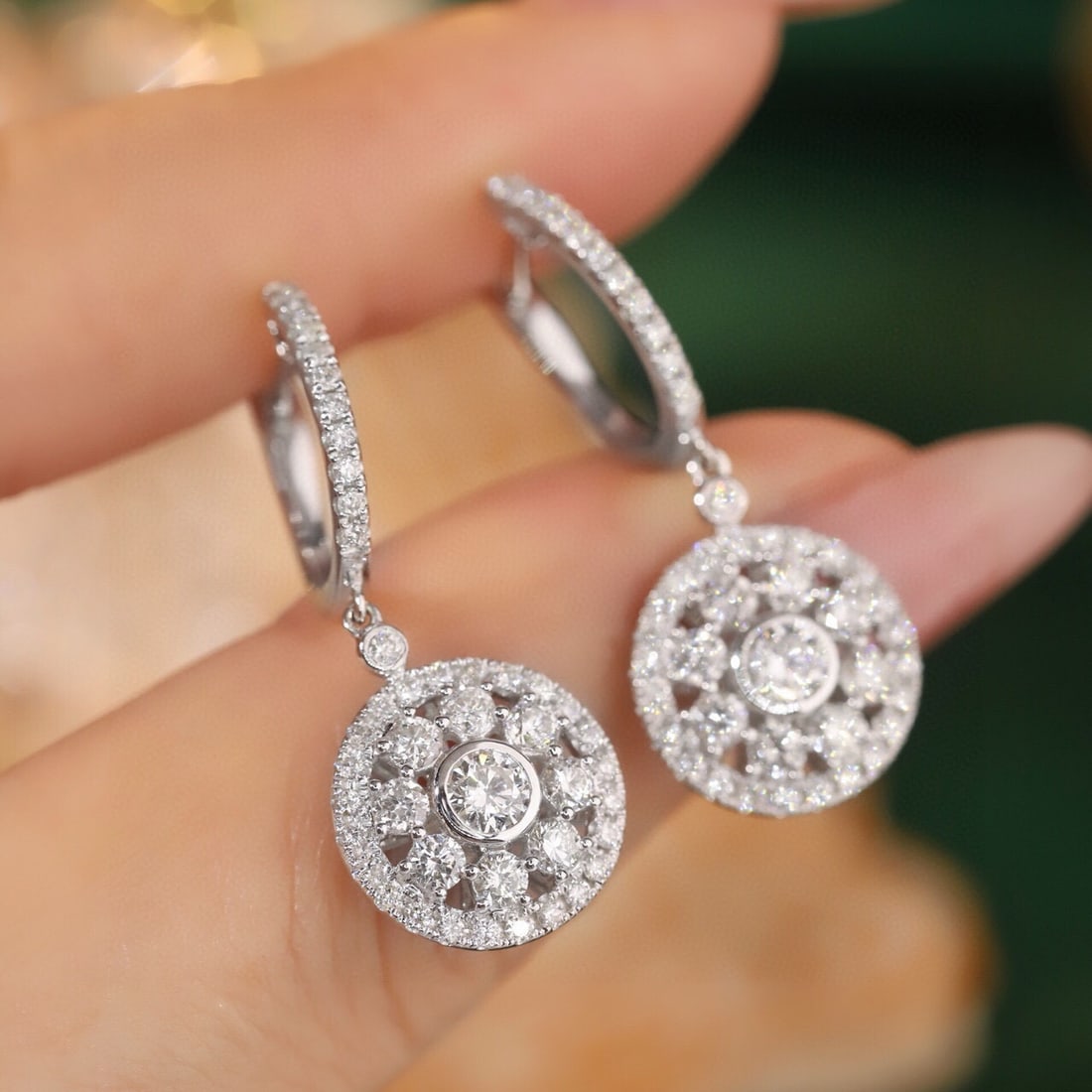 14k Gold 1.8 Ct Natural H Diamond Earrings - 2