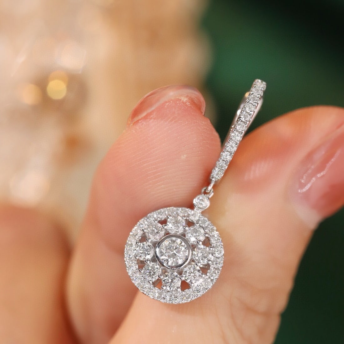 14k Gold 1.8 Ct Natural H Diamond Earrings - 3