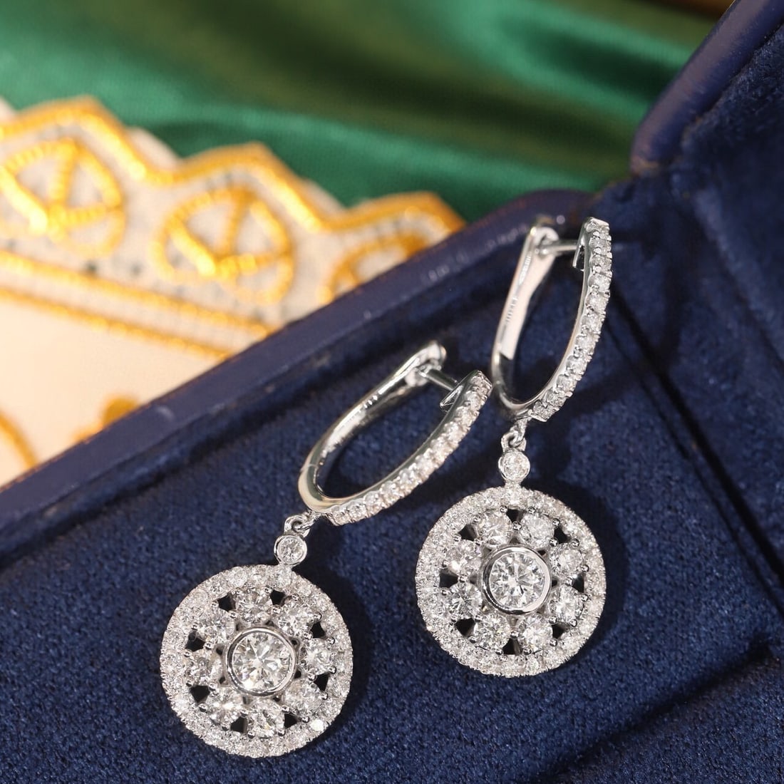 14k Gold 1.8 Ct Natural H Diamond Earrings - 6