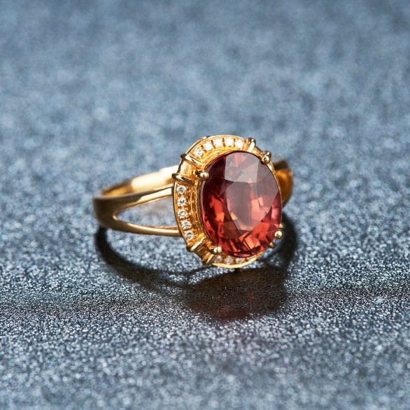 14k Gold 3.3 Ct Natural Tourmaline & Diamond Ring - 2