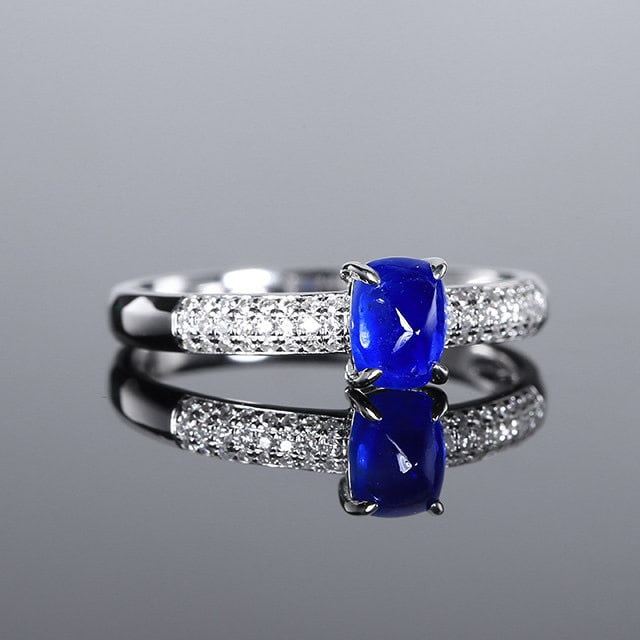 14k Gold 0.99 Ctw Natural Sapphire & Diamond Ring - 2