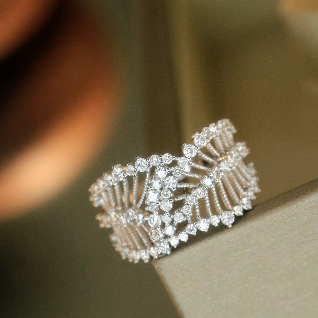 14k Gold 0.65 Ct Natural H Diamond Ring - 2