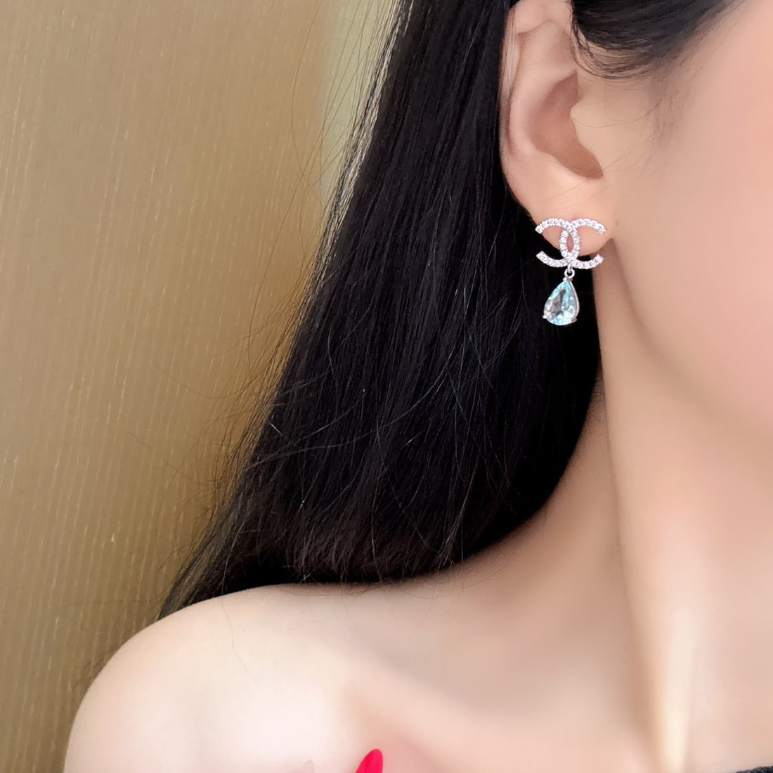 14k Gold 2.72 Ct Natural Aquamarine & Diamond Earrings - 6