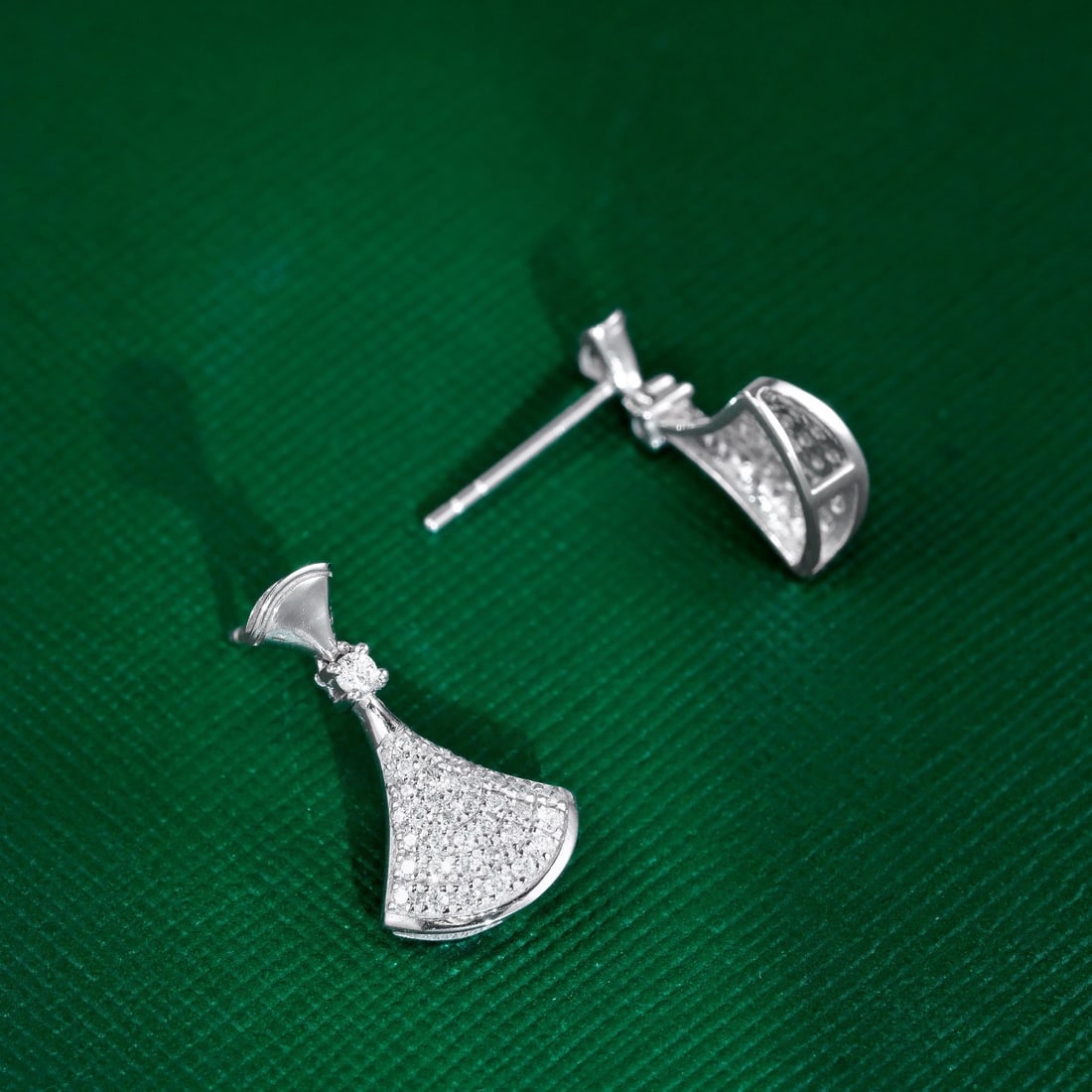 14k Gold 0.5 Ct Natural H Diamond Earrings - 5