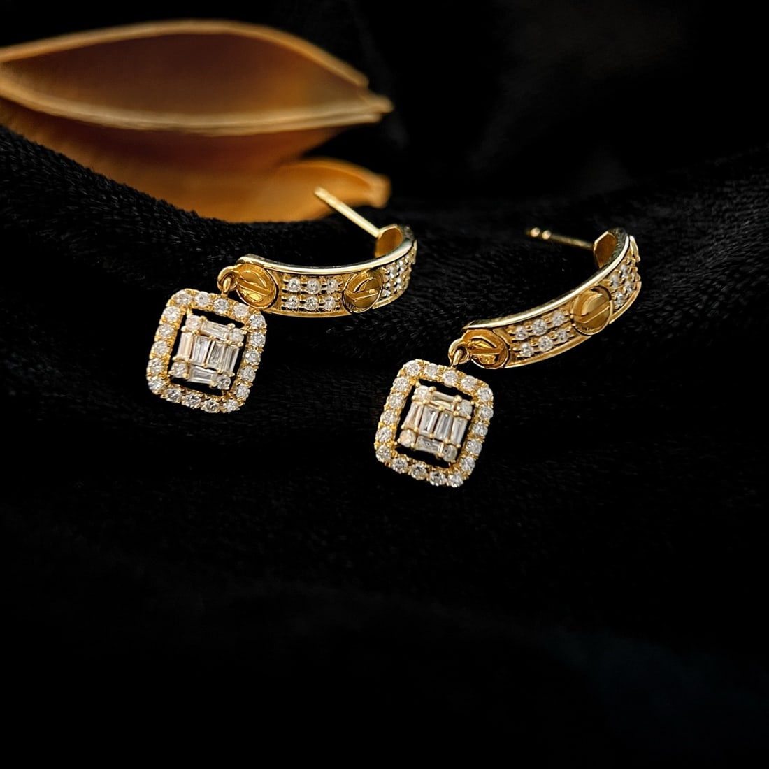 14k Gold 1.06 Ct Natural H Diamond Earrings - 2