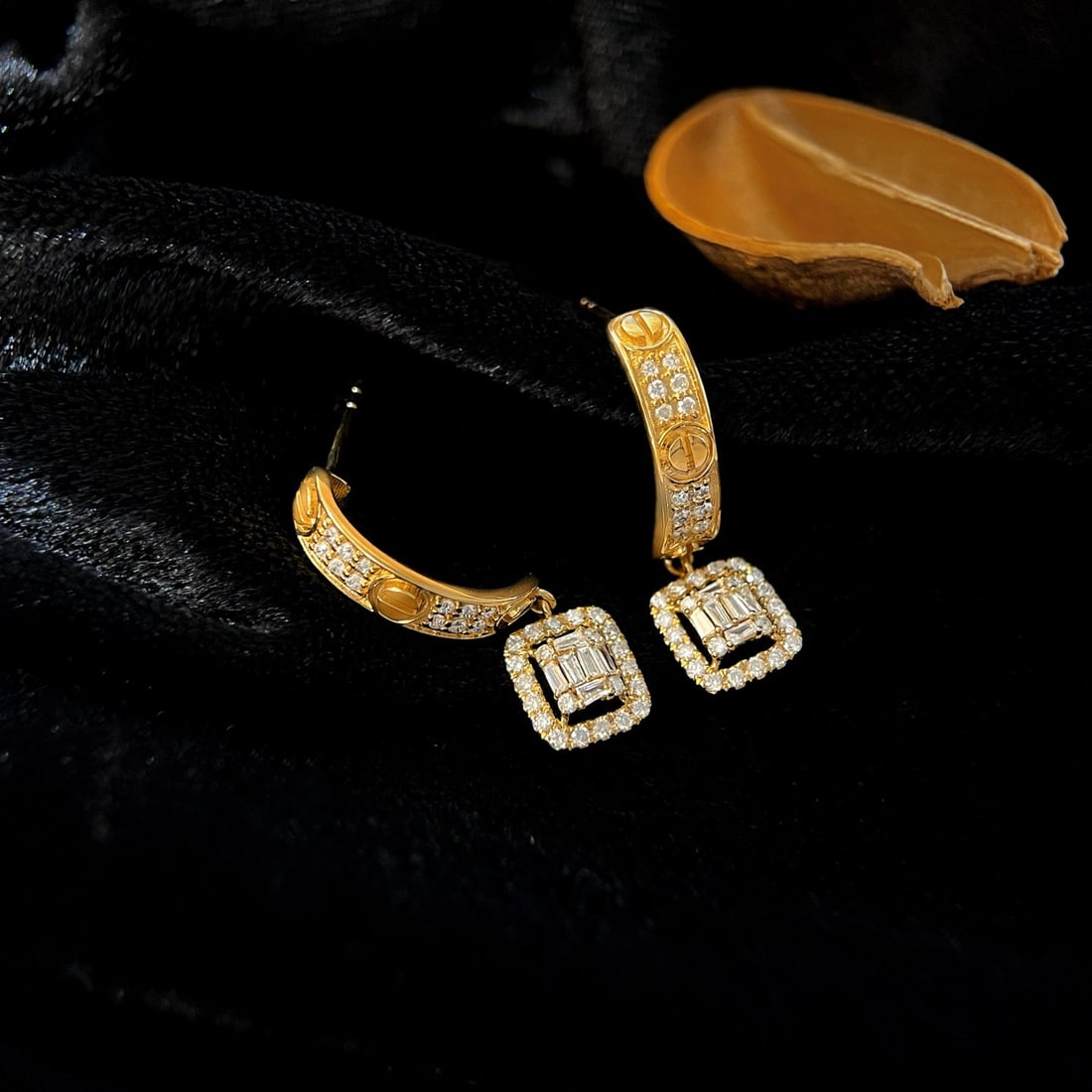 14k Gold 1.06 Ct Natural H Diamond Earrings - 4