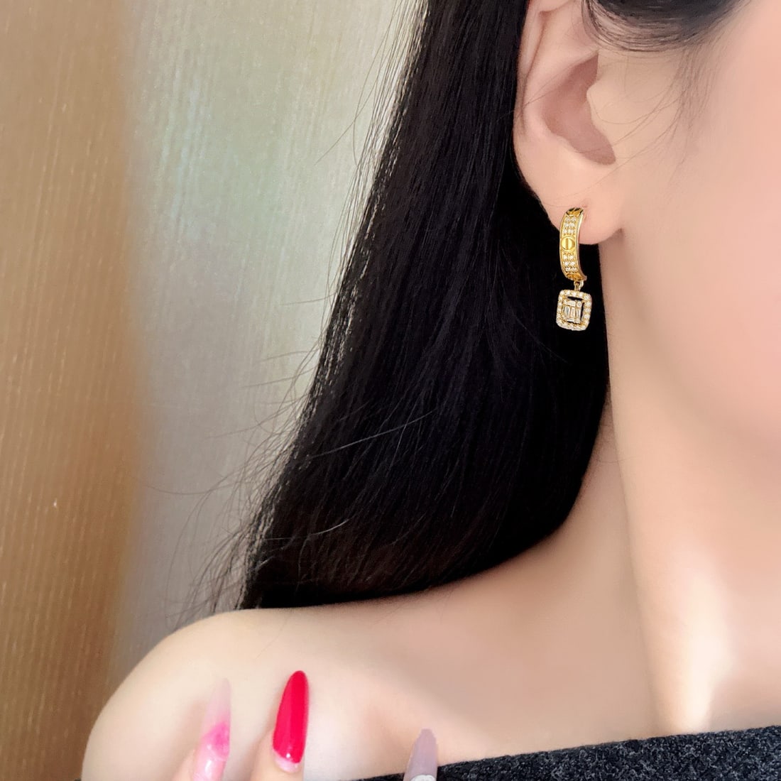 14k Gold 1.06 Ct Natural H Diamond Earrings - 6