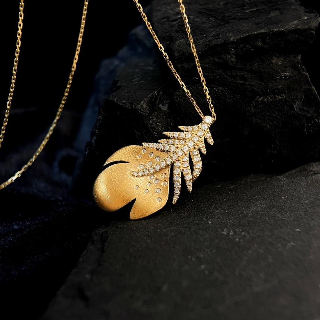 14k Gold 0.42 Ct Natural H Diamond Pendant( Without Chain ) - 2