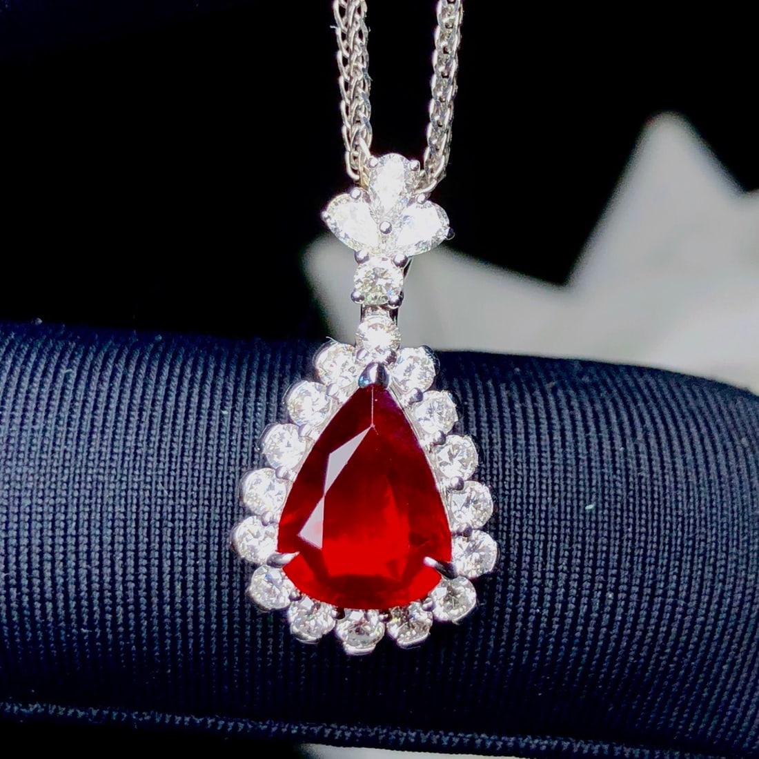 14k Gold 2.16 Ctw Natural Ruby & Diamond Pendant( Without Chain ) - 3