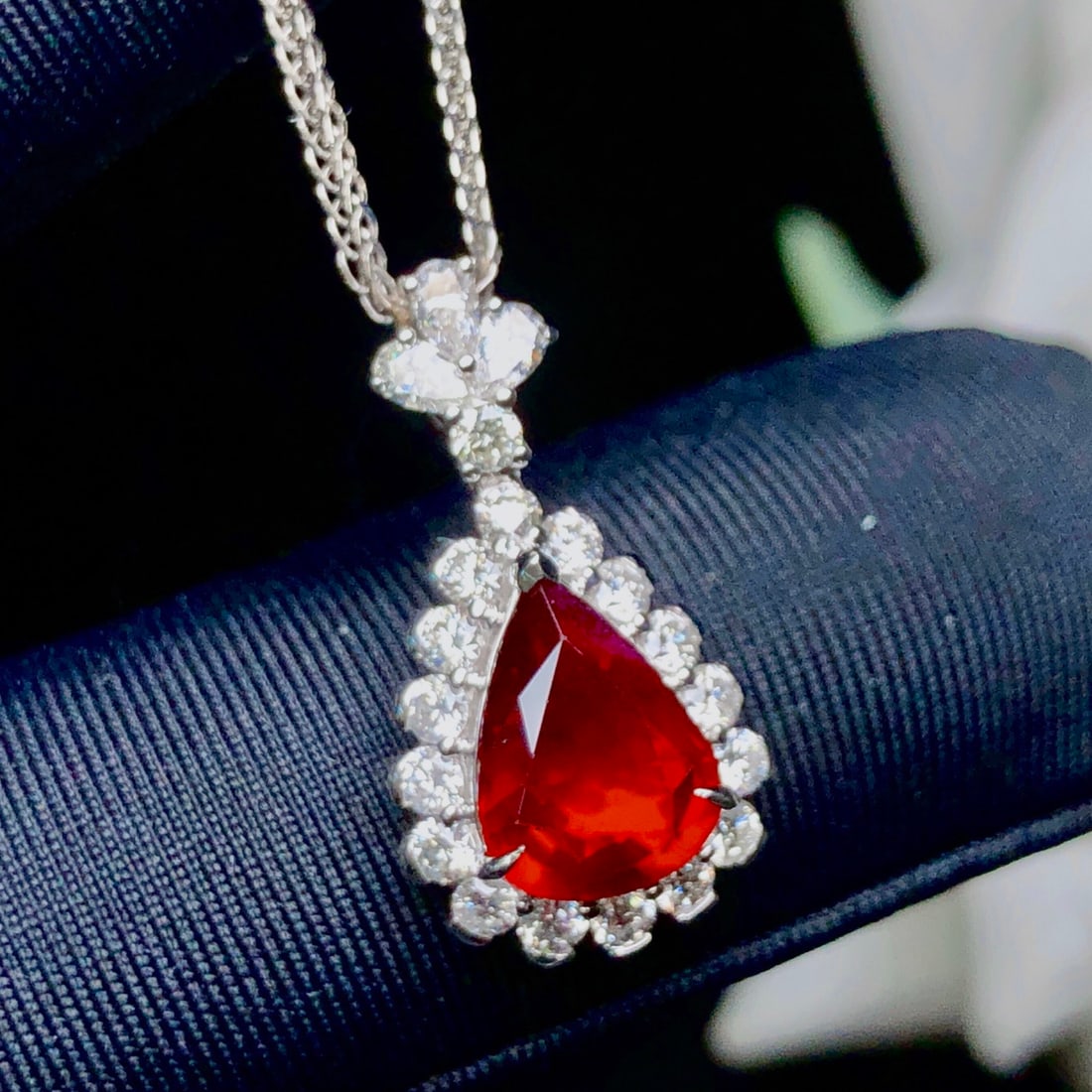 14k Gold 2.16 Ctw Natural Ruby & Diamond Pendant( Without Chain ) - 4