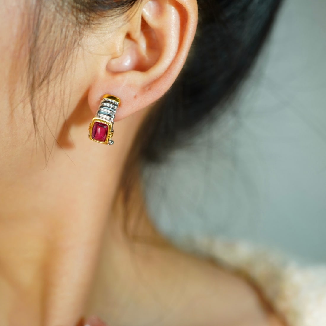 14k Gold 2.4 Ct Natural Tourmaline Earrings - 7