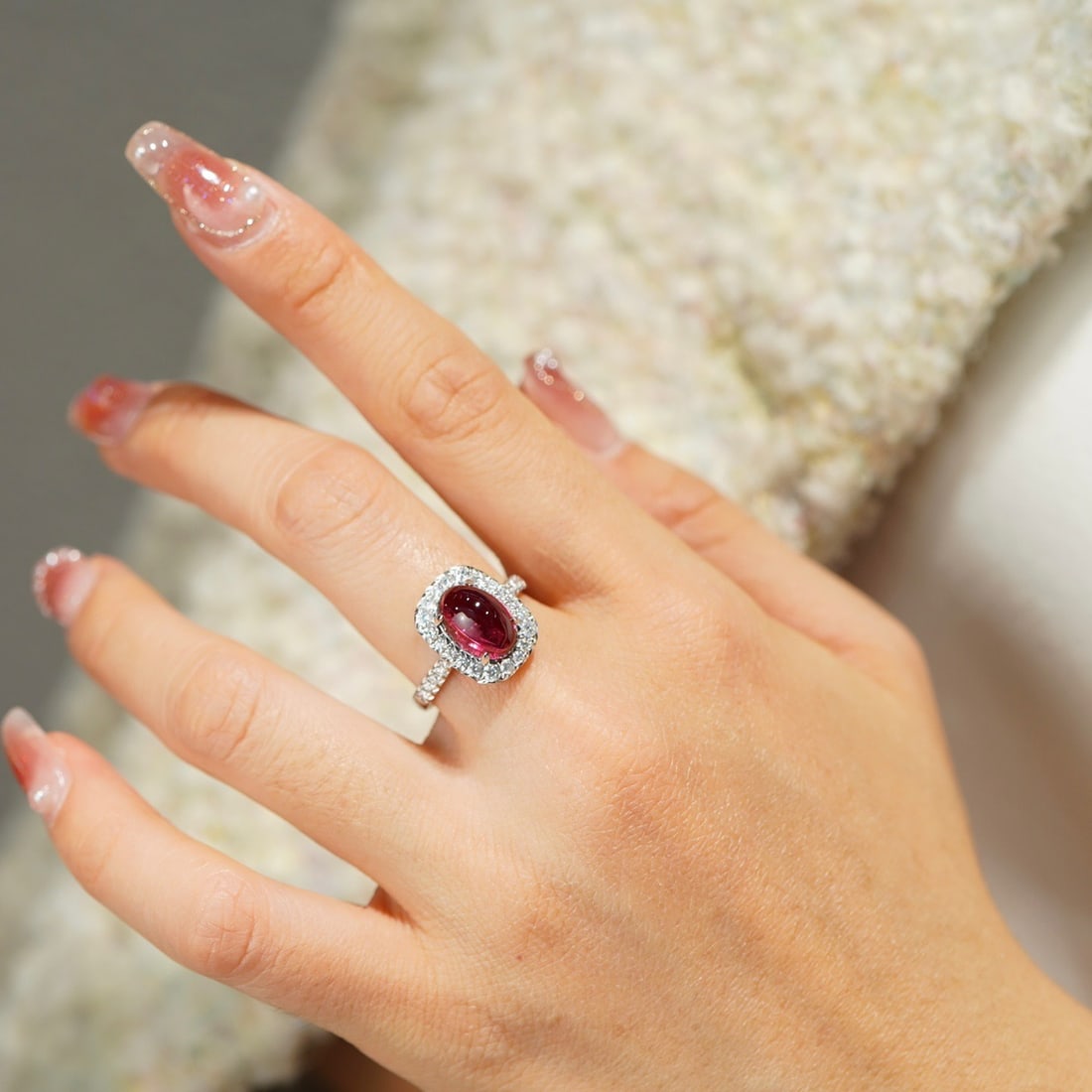 14k Gold 3.7 Ctw Natural Tourmaline & Diamond Ring - 5